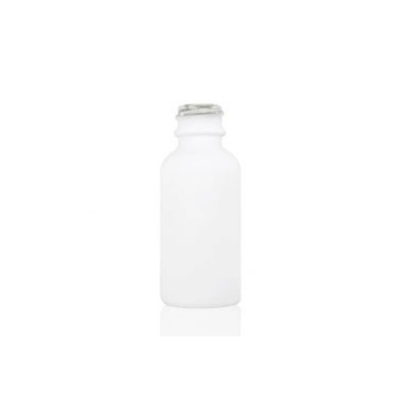 1 oz Matte White Boston Round Glass Bottle with 20-400 Neck Finish (Case of 360)